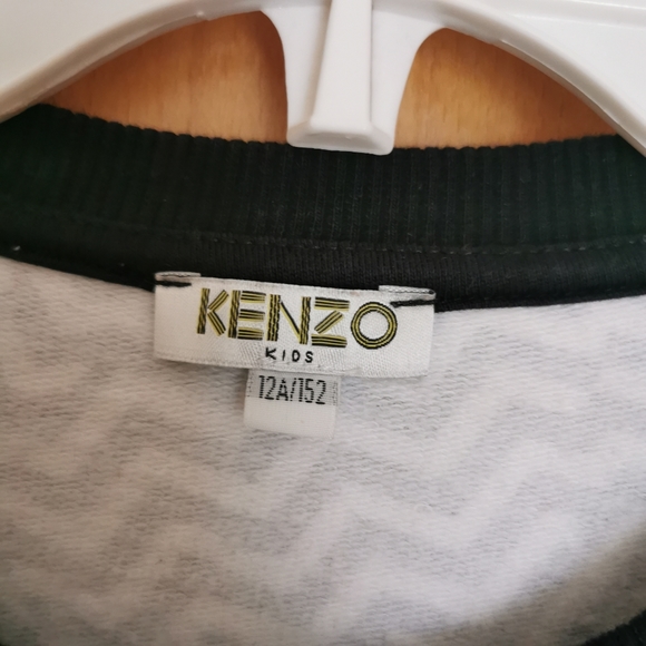Girls KENZO Dress Age 11 12 Years Black White Sweater Large K - Picture 4 of 7